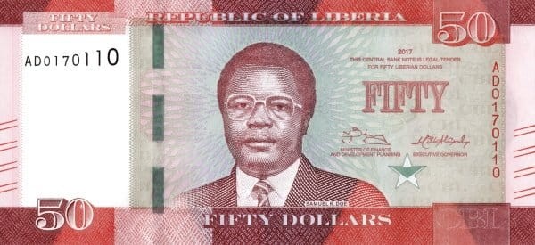 Liberia 50 dolarów Zbiory trzciny 2017 P-34b