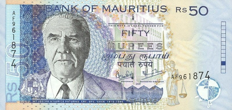 Mauritius 50 rupii Miasto 2001 P-50b