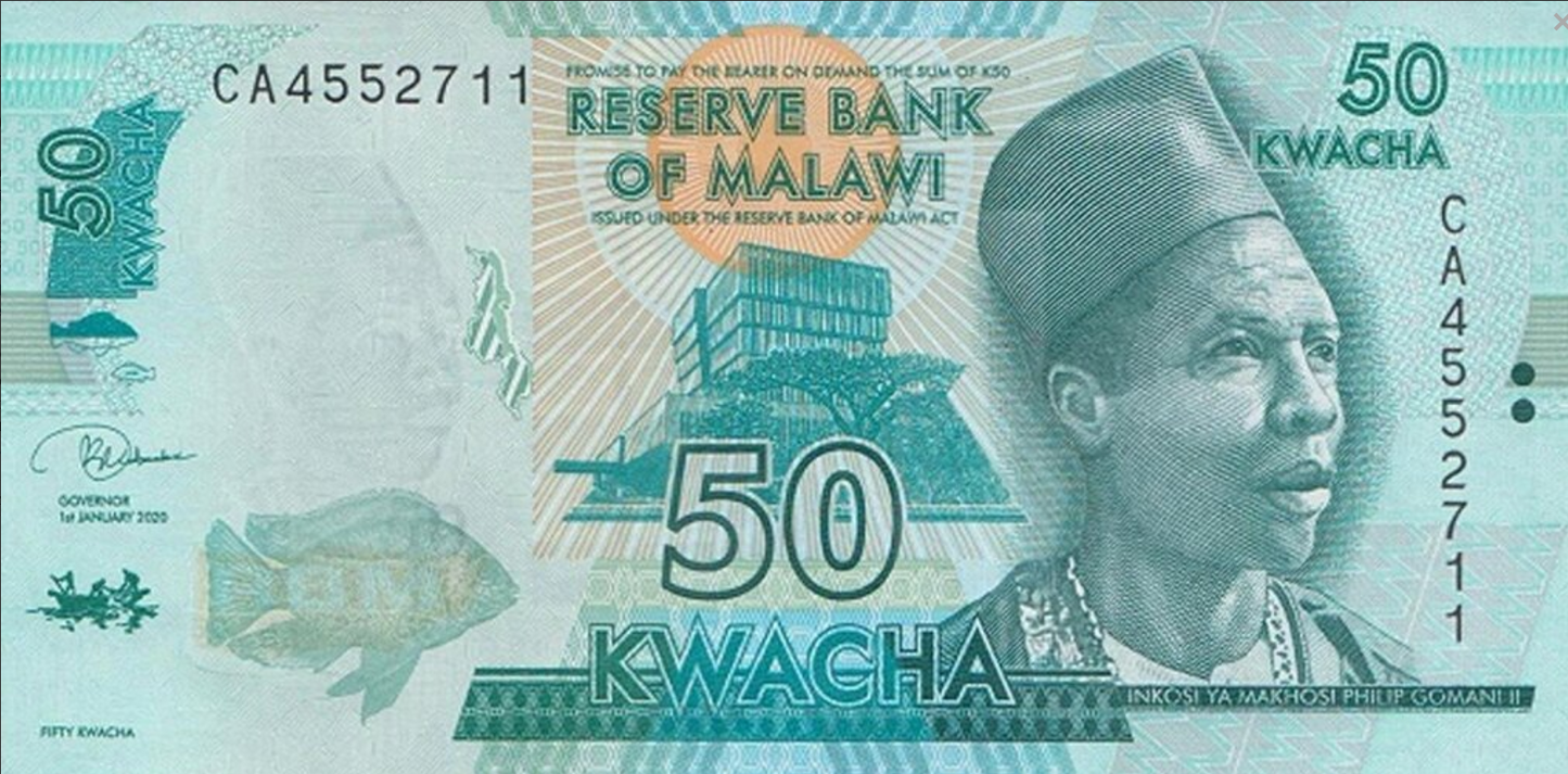 Malawi 50 kwacha Park  Kasungu- Słonie 2020 P-64g
