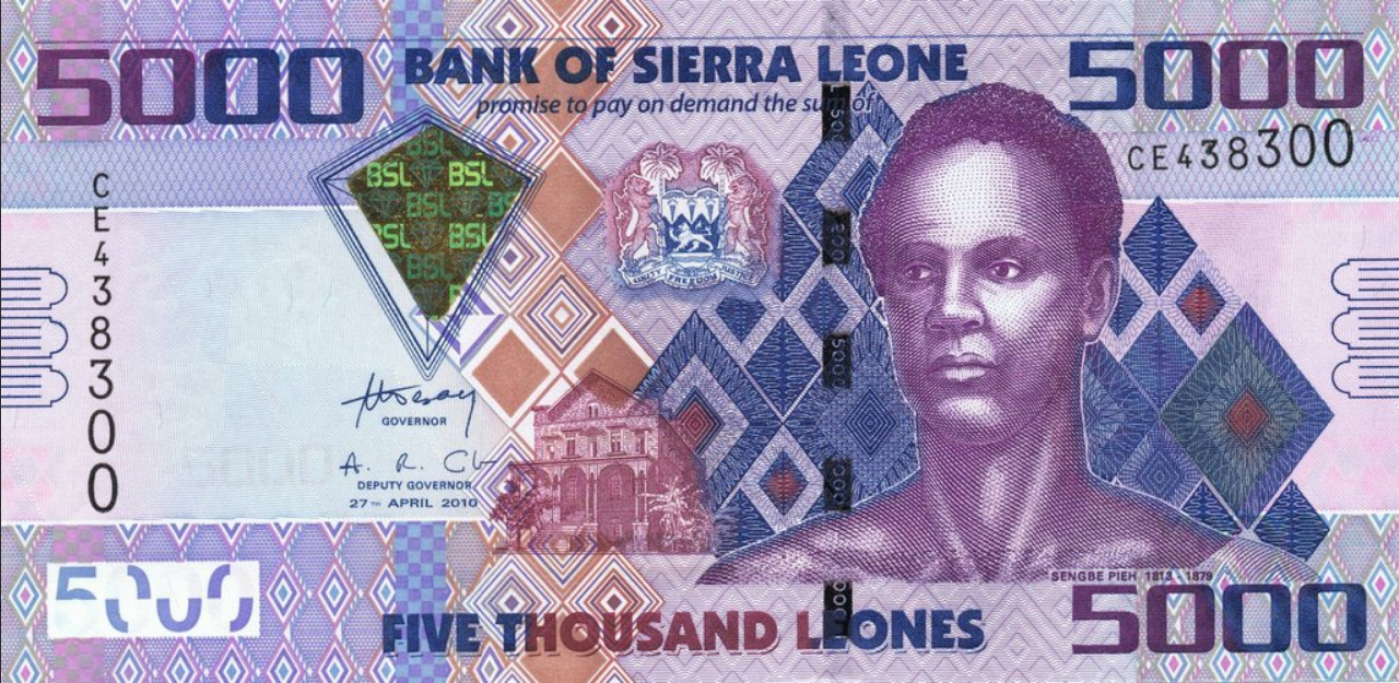 Sierra Leone 5000 leones Tama 2010 P-32a