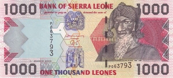Sierra Leone 1000 leones Bai Bureh 2003 P-24b