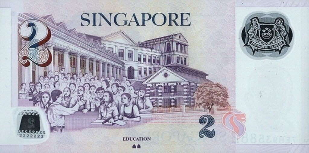 Singapur 2 $ Edukacja 2021 P-46o