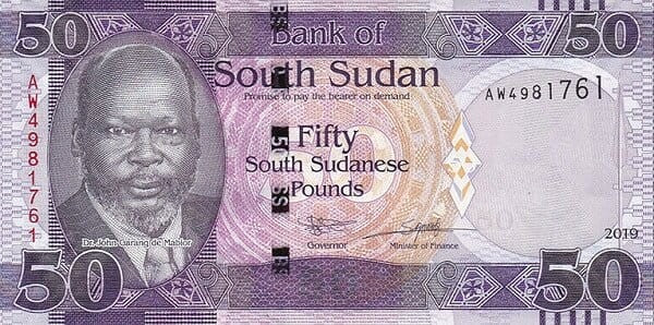 Sudan Południowy  50 funtów Słonie 2019 P-14d