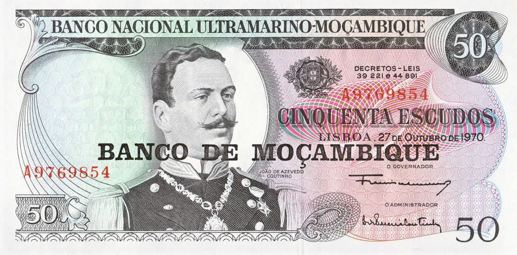 Mozambik 50 escudos  Joao Coutinho 1976 P-116