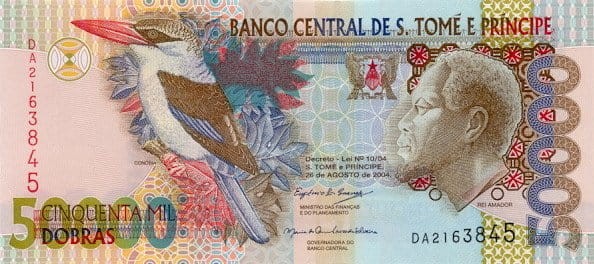 Wyspy Św. Tomasza 50 000 dobras Ptaszek 2004 P-68c