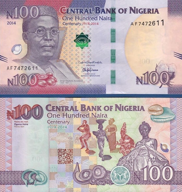 Nigeria 100 naira 100-lecie 2014 P-41