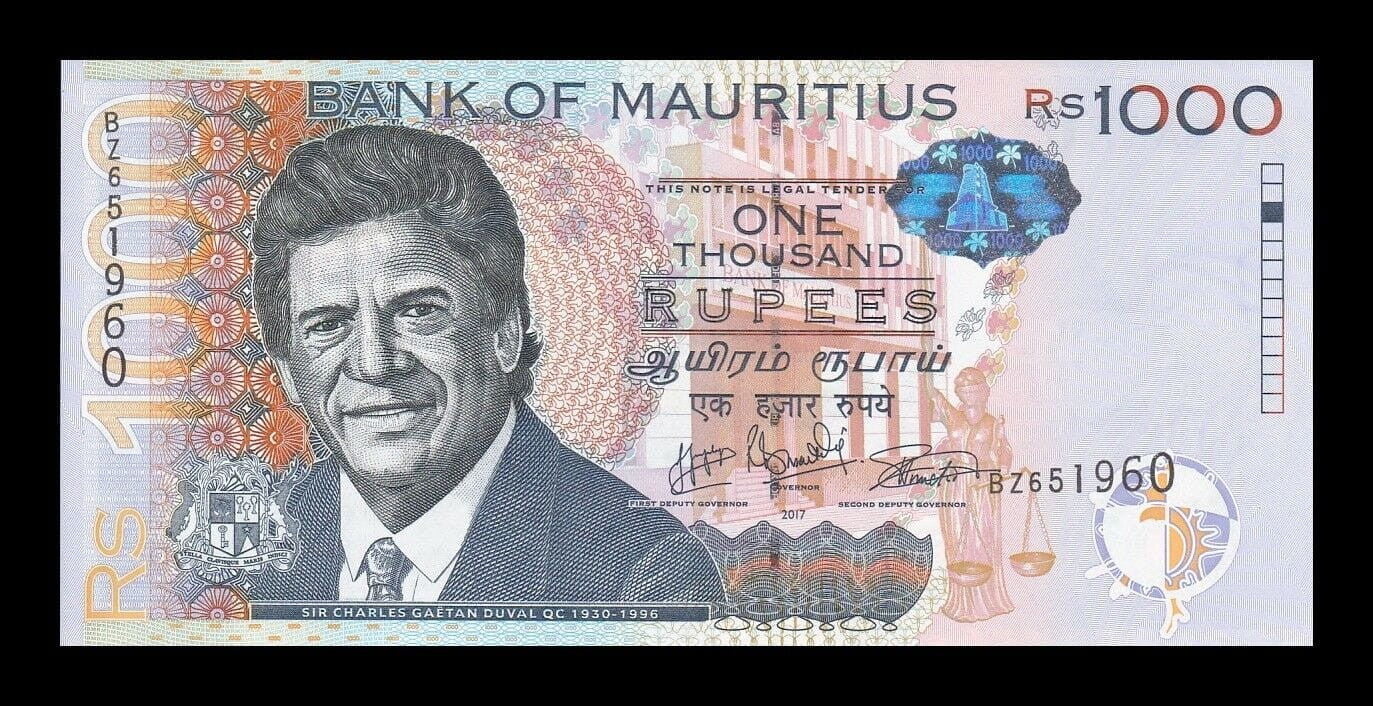 Mauritius 1000 rupii Rezydencja 2017 P-63c