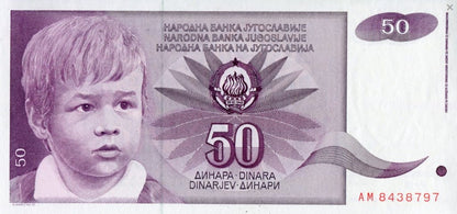 Jugosławia 50 dinarów Róże 1990 P-104a