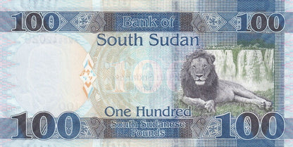 Sudan Południowy 100 funtów Lew 2019 P-15d